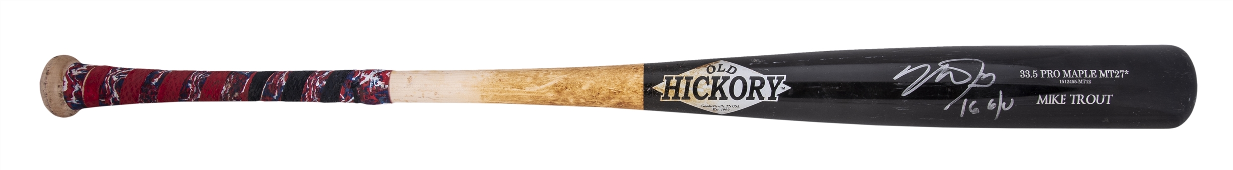 2016 Mike Trout Game Used & Signed Old Hickory MT27* Model Bat (Anderson LOA & PSA/DNA GU 10)